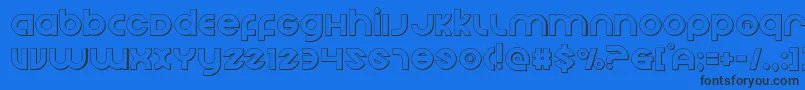 Echostationout Font – Black Fonts on Blue Background