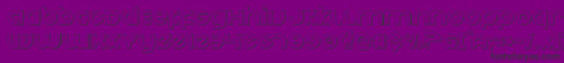 Echostationout-Schriftart – Schwarze Schriften auf violettem Hintergrund