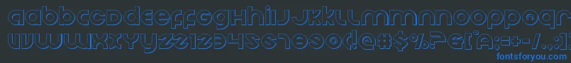 Echostationout-fontti – siniset fontit mustalla taustalla