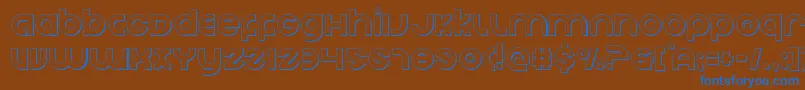 フォントEchostationout – 茶色の背景に青い文字