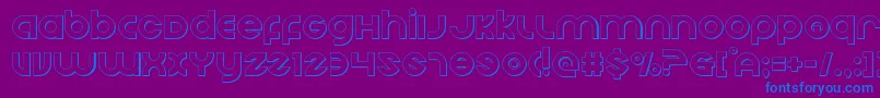 フォントEchostationout – 紫色の背景に青い文字