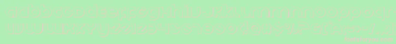 Echostationout-Schriftart – Rosa Schriften auf grünem Hintergrund