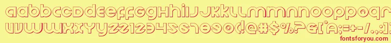 Echostationout Font – Red Fonts on Yellow Background