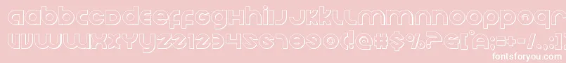 Echostationout-Schriftart – Weiße Schriften auf rosa Hintergrund