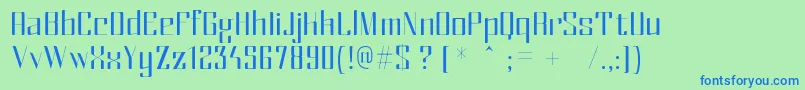 MexRegular Font – Blue Fonts on Green Background