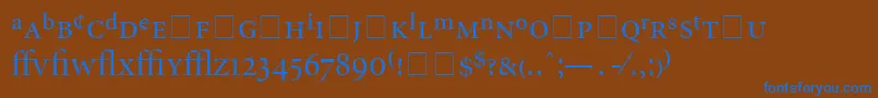 Fonte AtlantixProDisplaySsiDisplayRegular – fontes azuis em um fundo marrom
