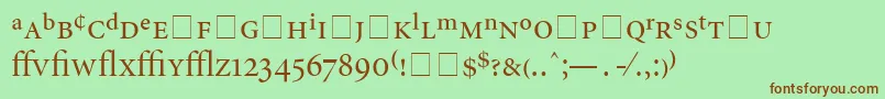Шрифт AtlantixProDisplaySsiDisplayRegular – коричневые шрифты на зелёном фоне