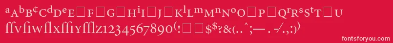 AtlantixProDisplaySsiDisplayRegular-fontti – vaaleanpunaiset fontit punaisella taustalla