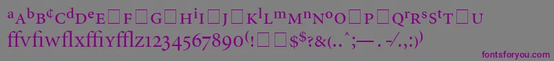 Шрифт AtlantixProDisplaySsiDisplayRegular – фиолетовые шрифты на сером фоне