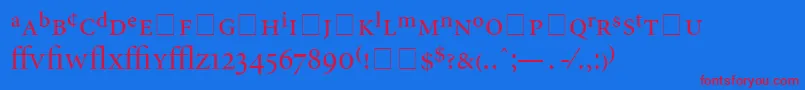 AtlantixProDisplaySsiDisplayRegular-fontti – punaiset fontit sinisellä taustalla