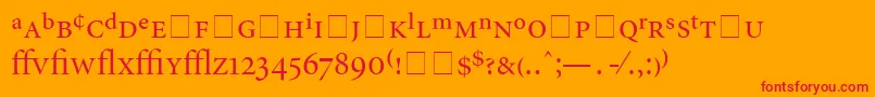AtlantixProDisplaySsiDisplayRegular-Schriftart – Rote Schriften auf orangefarbenem Hintergrund
