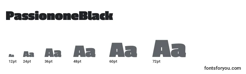 PassiononeBlack Font Sizes