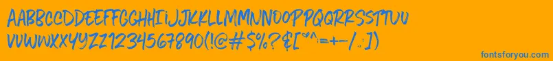 Fiveboroughshandwriting Font – Blue Fonts on Orange Background