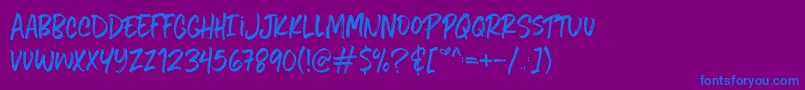 Fiveboroughshandwriting Font – Blue Fonts on Purple Background