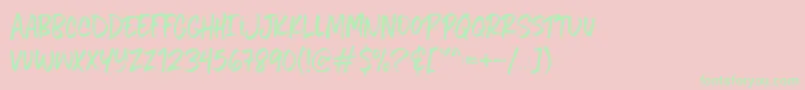 Fiveboroughshandwriting Font – Green Fonts on Pink Background