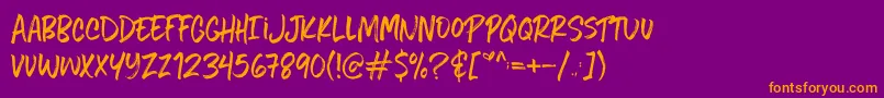Fiveboroughshandwriting Font – Orange Fonts on Purple Background