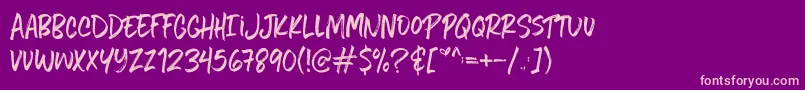Fiveboroughshandwriting Font – Pink Fonts on Purple Background