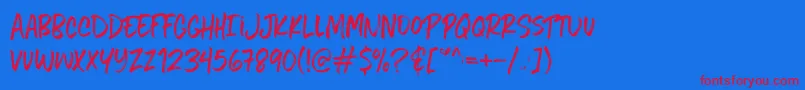 Fiveboroughshandwriting Font – Red Fonts on Blue Background