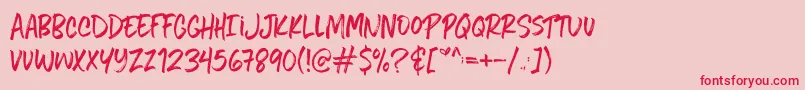 Fiveboroughshandwriting Font – Red Fonts on Pink Background