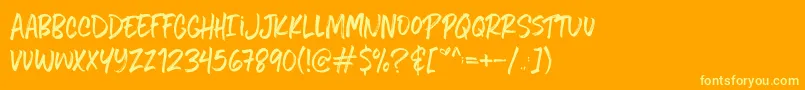 Fiveboroughshandwriting Font – Yellow Fonts on Orange Background