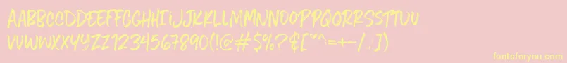 Fiveboroughshandwriting Font – Yellow Fonts on Pink Background