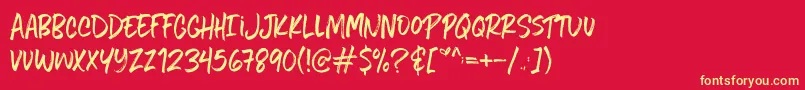 Fiveboroughshandwriting Font – Yellow Fonts on Red Background