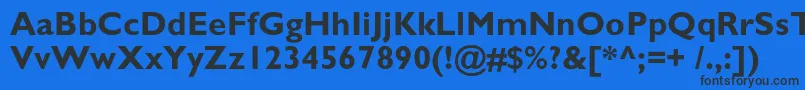 Czcionka AzgillsanscBold – czarne czcionki na niebieskim tle