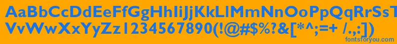 フォントAzgillsanscBold – オレンジの背景に青い文字