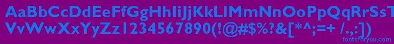 AzgillsanscBold-fontti – siniset fontit violetilla taustalla