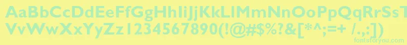 AzgillsanscBold Font – Green Fonts on Yellow Background