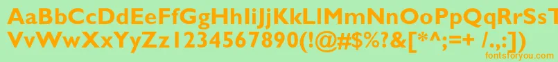 AzgillsanscBold Font – Orange Fonts on Green Background