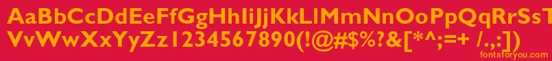 Подробнее о шрифте AzgillsanscBold Шрифт AzgillsanscBold – оранжевые шрифты на красном фоне