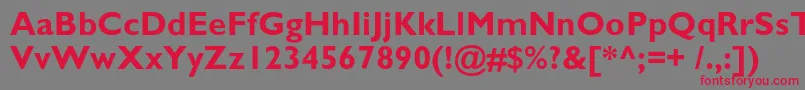 AzgillsanscBold-Schriftart – Rote Schriften auf grauem Hintergrund