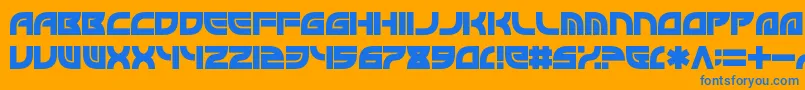 フォントByron – オレンジの背景に青い文字