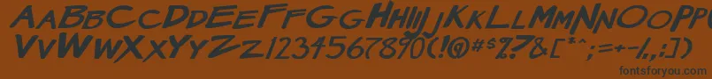 MangaSpeak2StockyBoldItalic Font – Black Fonts on Brown Background