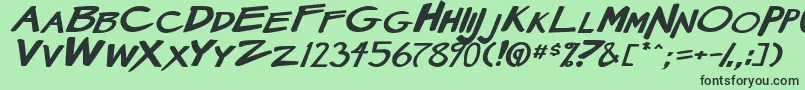 MangaSpeak2StockyBoldItalic Font – Black Fonts on Green Background