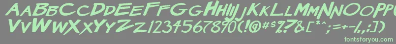 MangaSpeak2StockyBoldItalic Font – Green Fonts on Gray Background