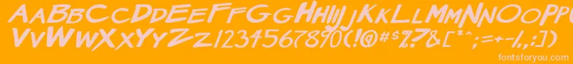 MangaSpeak2StockyBoldItalic Font – Pink Fonts on Orange Background