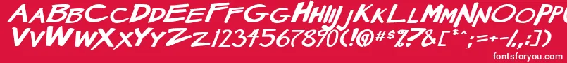 MangaSpeak2StockyBoldItalic Font – White Fonts on Red Background