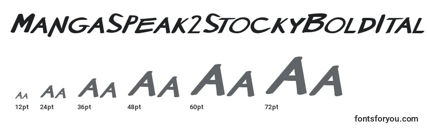 MangaSpeak2StockyBoldItalic Font Sizes