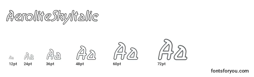 AeroliteSkyItalic Font Sizes