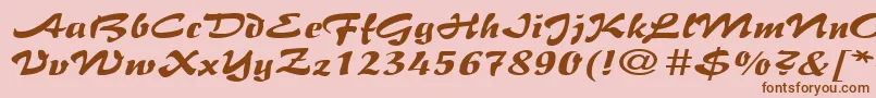 BrushflairexpandedRegular Font – Brown Fonts on Pink Background