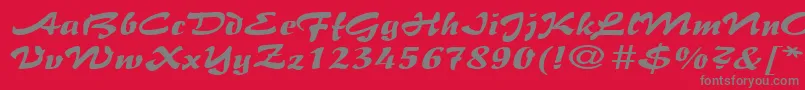 fuente BrushflairexpandedRegular – Fuentes Grises Sobre Fondo Rojo