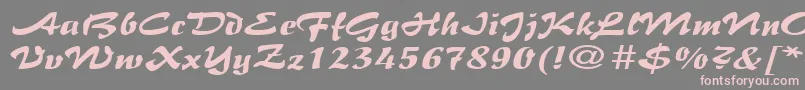 BrushflairexpandedRegular-Schriftart – Rosa Schriften auf grauem Hintergrund