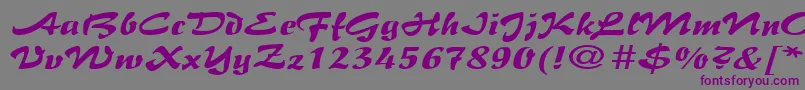 BrushflairexpandedRegular-Schriftart – Violette Schriften auf grauem Hintergrund