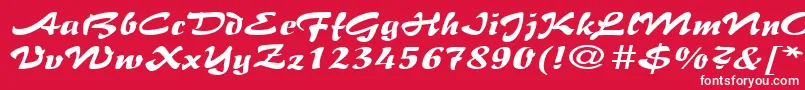 BrushflairexpandedRegular Font – White Fonts on Red Background