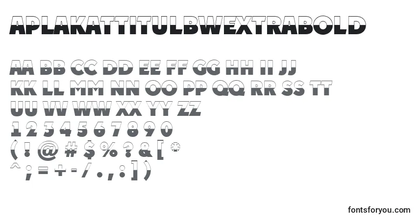 A fonte APlakattitulbwExtrabold – alfabeto, números, caracteres especiais