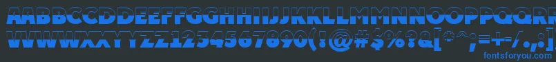 APlakattitulbwExtrabold-Schriftart – Blaue Schriften auf schwarzem Hintergrund