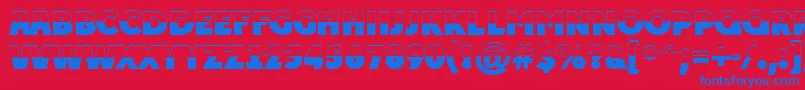 Czcionka APlakattitulbwExtrabold – niebieskie czcionki na czerwonym tle
