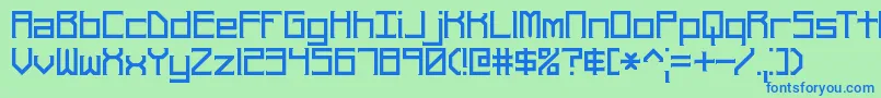 フォントRehearsalPointBrk – 青い文字は緑の背景です。